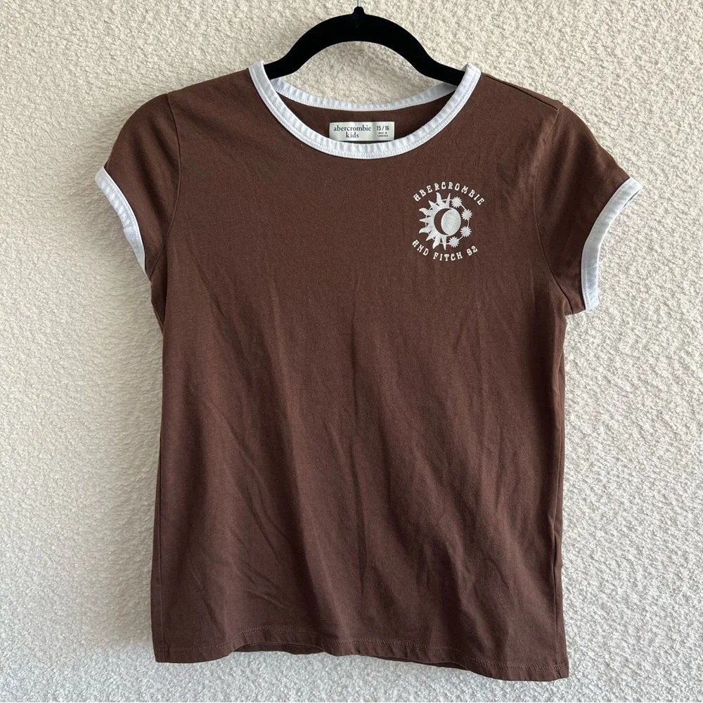 Abercrombie‎ Kids Brown Short Sleeve ‘92 Sun Moon Shirt Cotton Blend Size 15/16